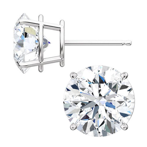 Hallie: 10mm, 8.0ct Ice on Fire CZ Wire Basket Stud Earrings 14K White Gold - 1000Jewels.com