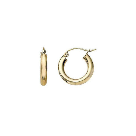 25mm x 3mm Hoop Earrings 14K Yellow Gold - 1000Jewels.com