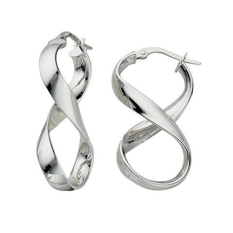 Greg Anthony Contemporary Infinity Ribbon Earrings 14K White Gold - 1000Jewels.com