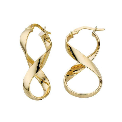 Greg Anthony Contemporary Infinity Ribbon Earrings 14K Yellow Gold - 1000Jewels.com