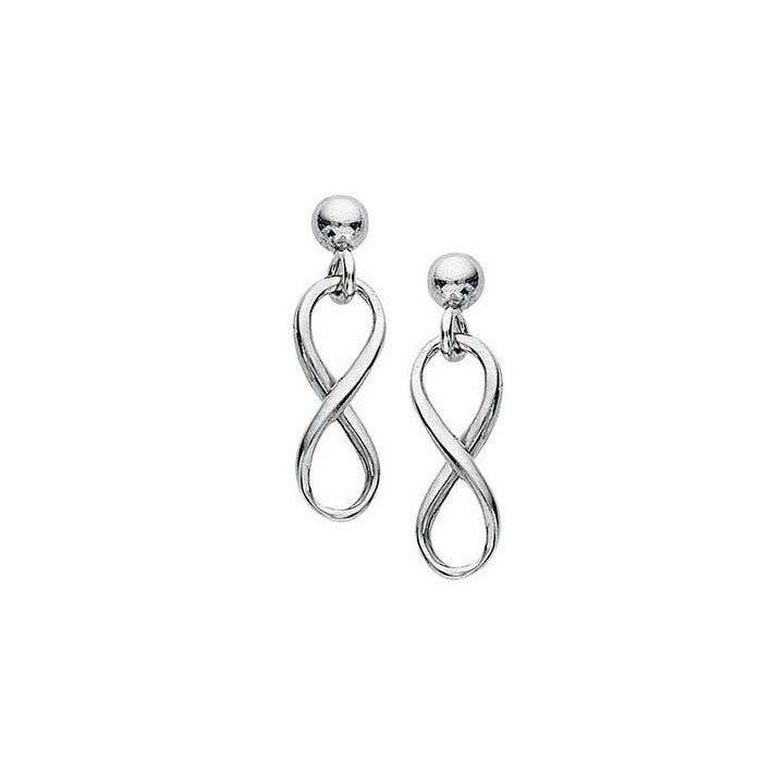 Free Hanging Infinity Dangle Drop Post Earrings 925 Sterling Silver - 1000Jewels.com
