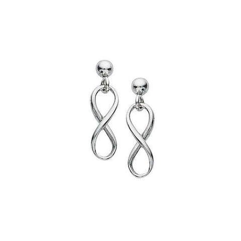 Free Hanging Infinity Dangle Drop Post Earrings 925 Sterling Silver - 1000Jewels.com