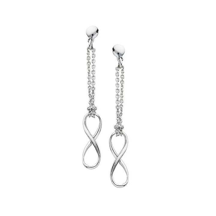 Free Hanging Infinity Chain Dangle Drop Earrings 925 Sterling Silver - 1000Jewels.com