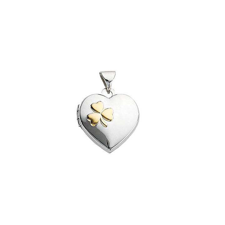 Heart Clover Locket 925 Sterling Silver - 1000Jewels.com