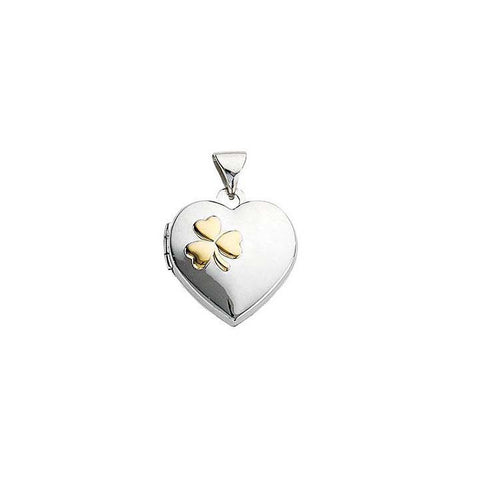Heart Clover Locket 925 Sterling Silver - 1000Jewels.com