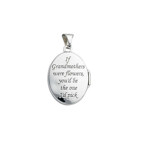 If Grandmothers were Flowers 925 Sterling Silver Memories Locket - 1000Jewels.com