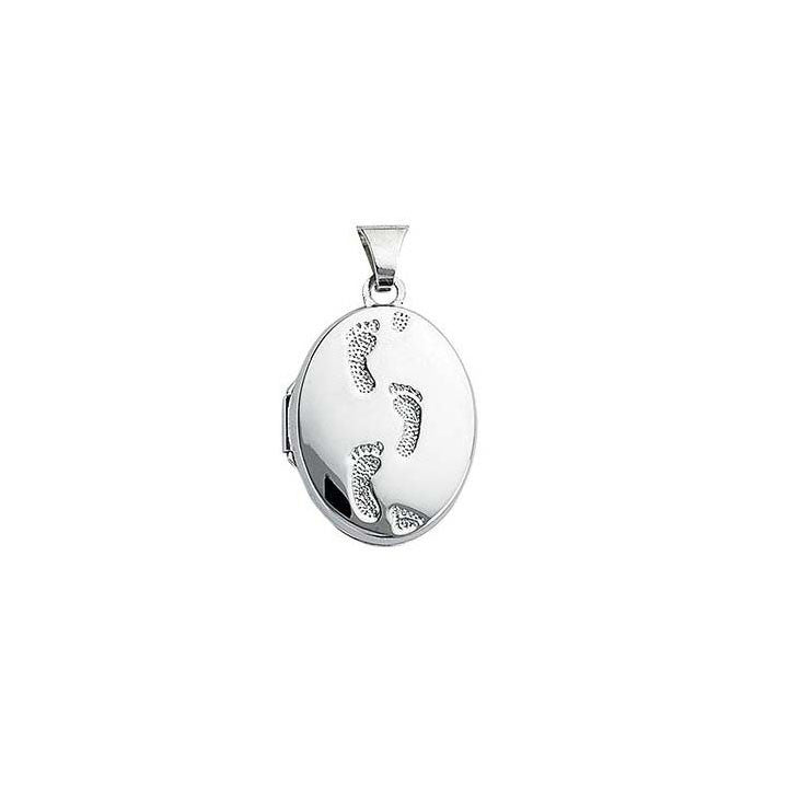 Foot Print Locket 925 Sterling Silver - 1000Jewels.com