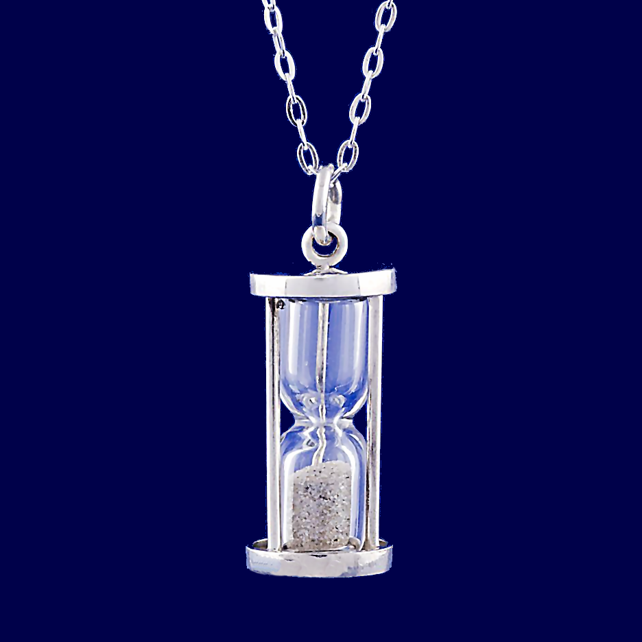 Diana: 0.5ct Diamond Dust Hourglass Necklace with 18 inch Cable Chain 925 Silver - 1000Jewels.com