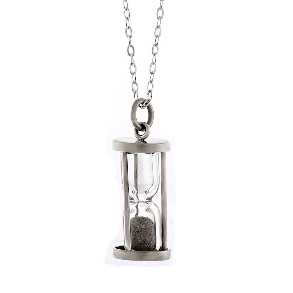Diana: 0.5ct Diamond Dust Hourglass Necklace with 18 inch Cable Chain 925 Silver - 1000Jewels.com