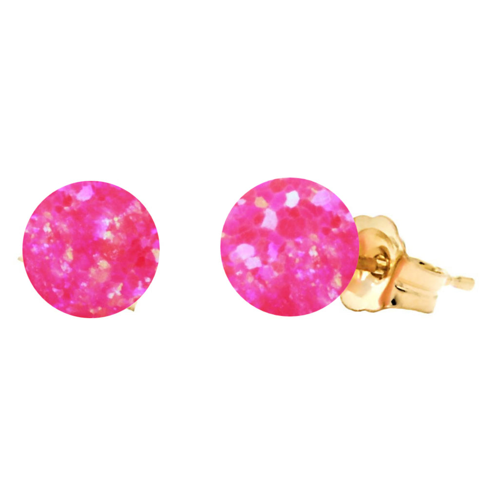 Pim: 4mm Mimosa Pink Opal Ball Stud Earrings 14-20 Gold Filled - 1000Jewels.com