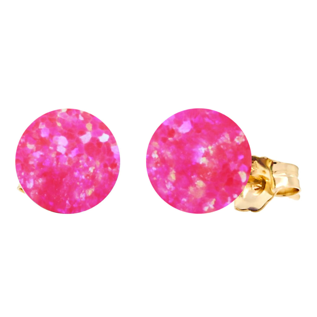Pim: 4mm Mimosa Pink Opal Ball Stud Earrings 14-20 Gold Filled - 1000Jewels.com