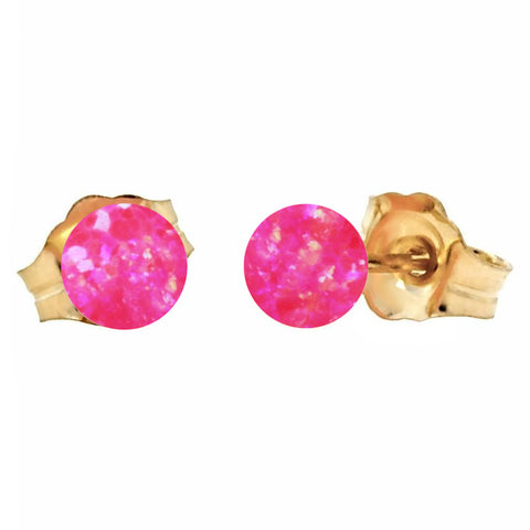 Pim: 4mm Mimosa Pink Opal Ball Stud Earrings 14-20 Gold Filled - 1000Jewels.com