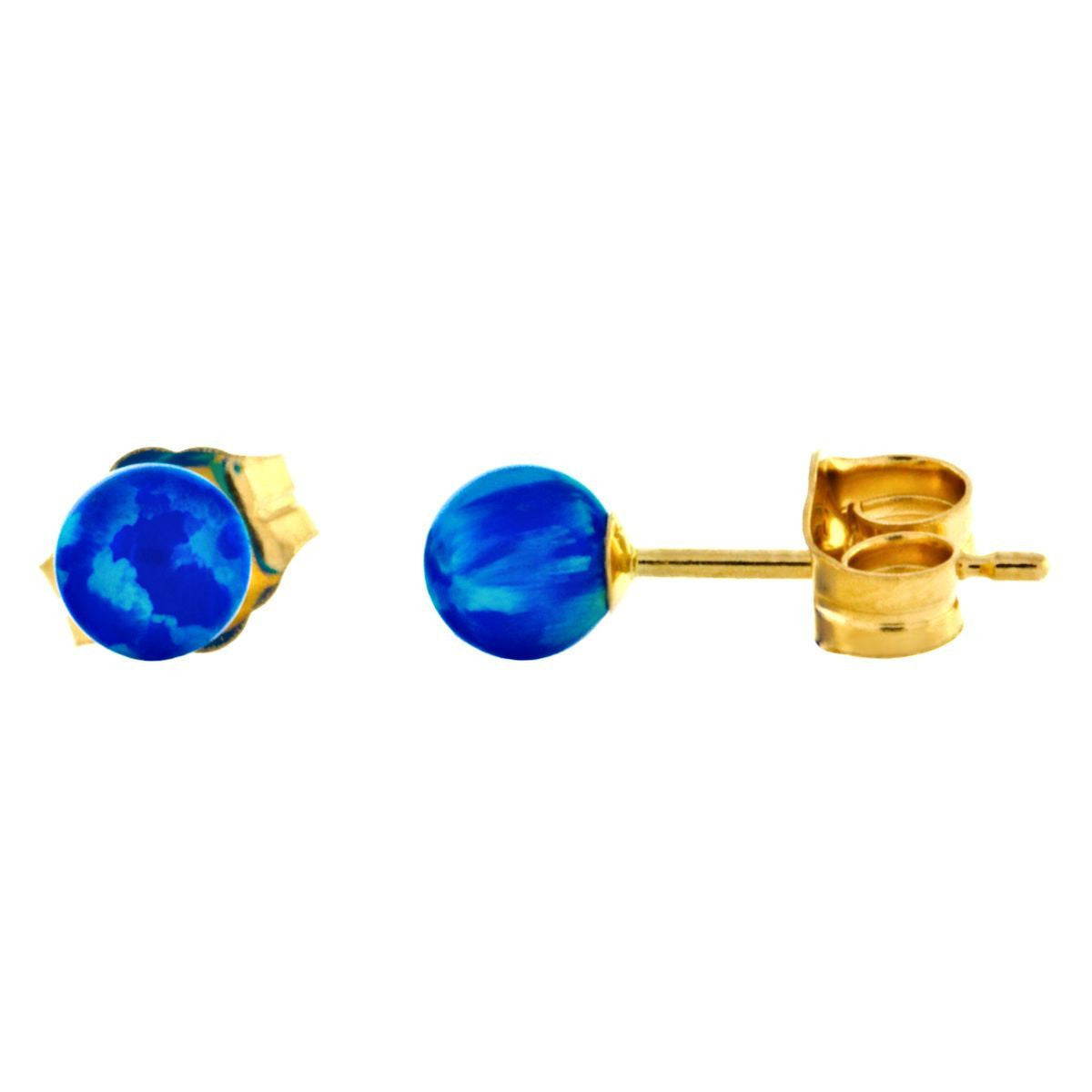 Ball Stud Earrings 4mm 14K Yellow Gold