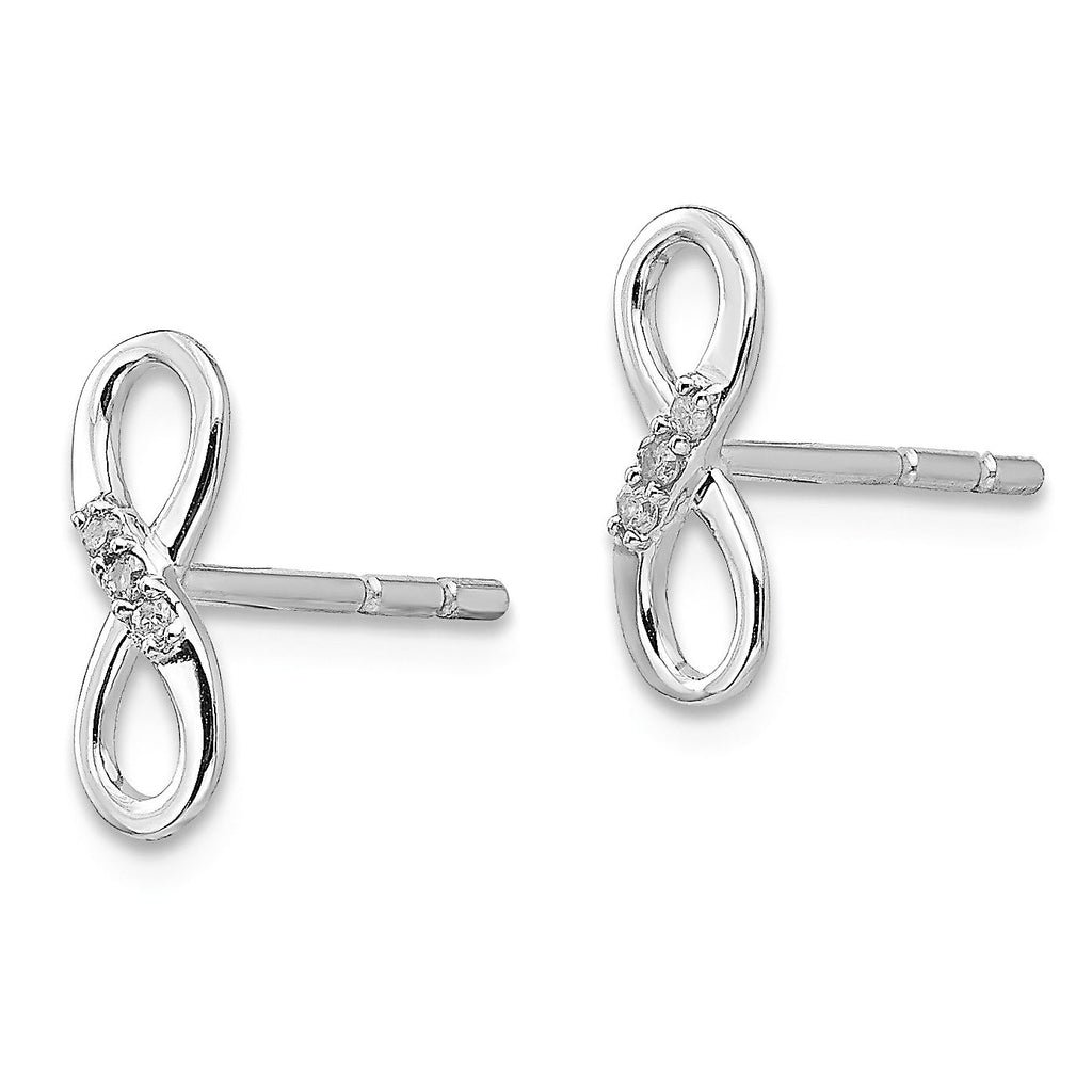 White Ice .03ct Diamond Infinity Earrings Sterling Silver - 1000Jewels.com