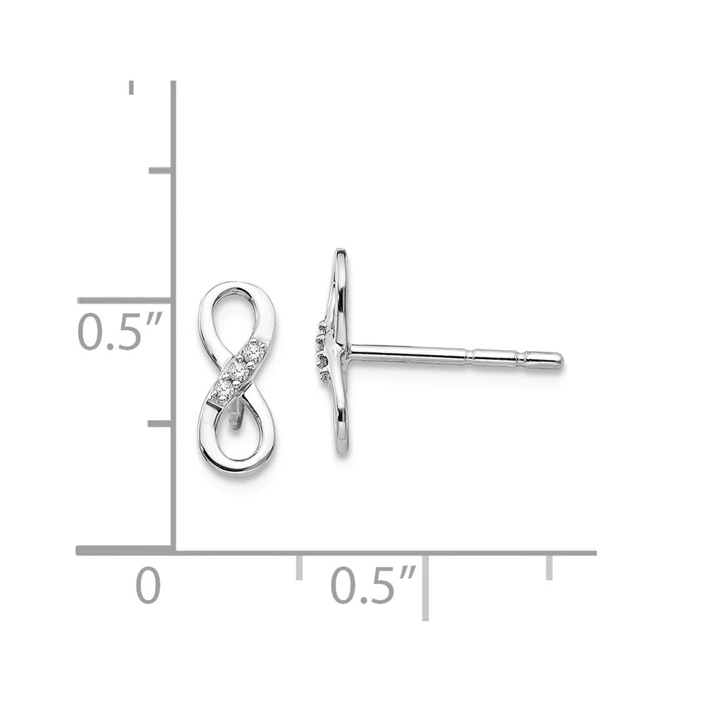 White Ice .03ct Diamond Infinity Earrings Sterling Silver - 1000Jewels.com