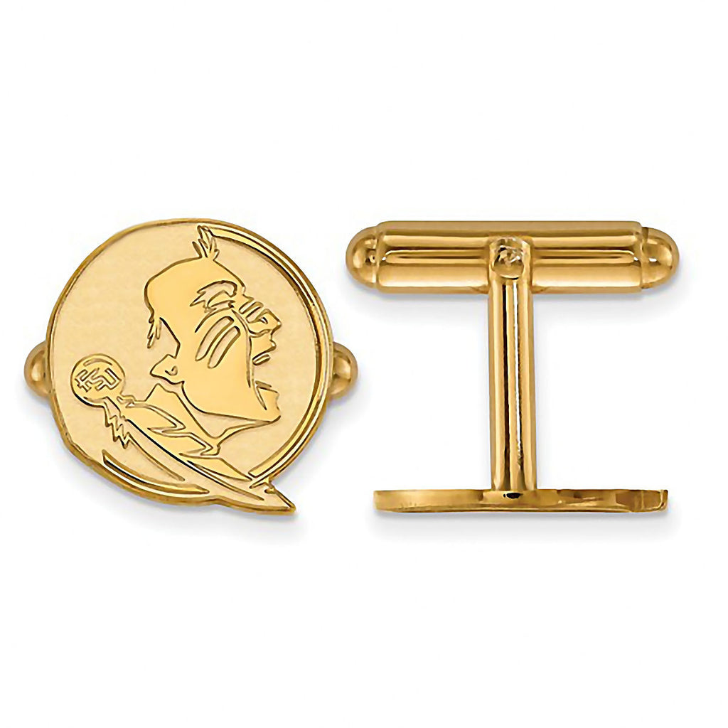 Florida State University 14K Yellow Gold Seminoles Cufflinks Officially Licensed - 1000Jewels.com