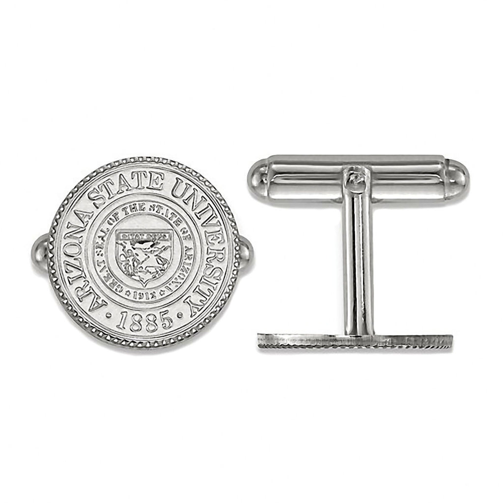 Arizona State University Crest 925 Sterling Silver Cufflinks Officially Licensed - 1000Jewels.com