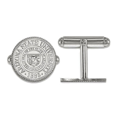 Arizona State University Crest 925 Sterling Silver Cufflinks Officially Licensed - 1000Jewels.com