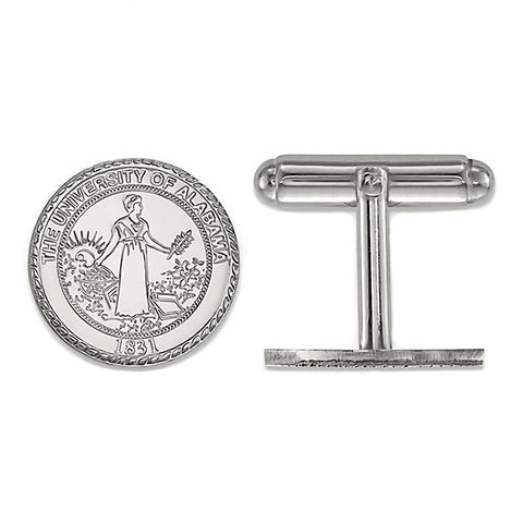 University of Alabama Crest 925 Sterling Silver Cufflinks Officially Licensed - 1000Jewels.com