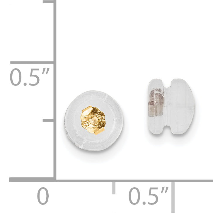 14K Gold Silicone Mushroom Screw Backs for Post Earrings, Pair (Set of 2) - 1000Jewels.com