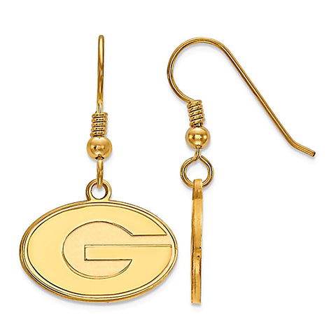 University of Georgia Gold Plated Silver Dangle Earrings Officially Licensed - 1000Jewels.com