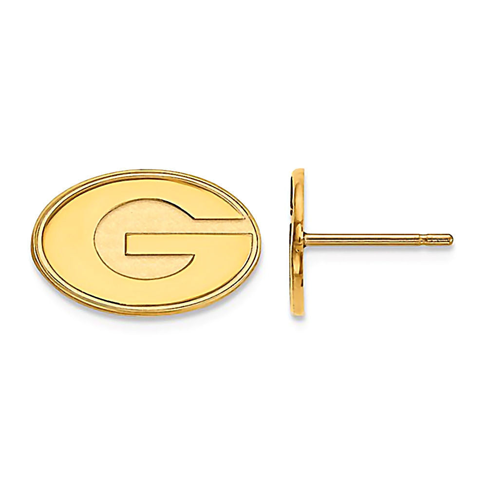 University of Georgia 14K Yellow Gold Post Earrings Officially Licensed - 1000Jewels.com