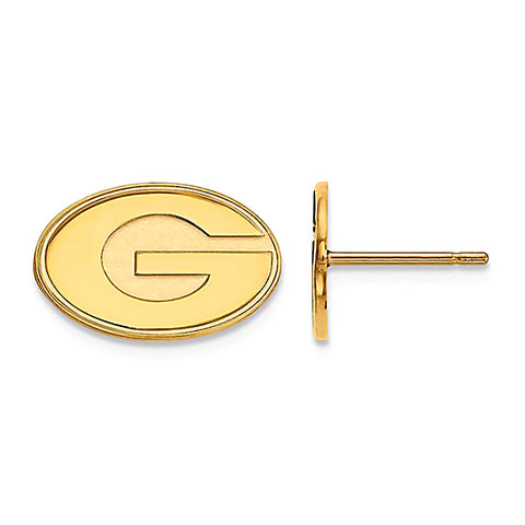 University of Georgia Gold Plated 925 Silver Post Earrings Officially Licensed - 1000Jewels.com