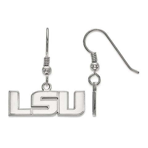 Louisiana State University 925 Silver LSU Dangle Earrings Officially Licensed - 1000Jewels.com