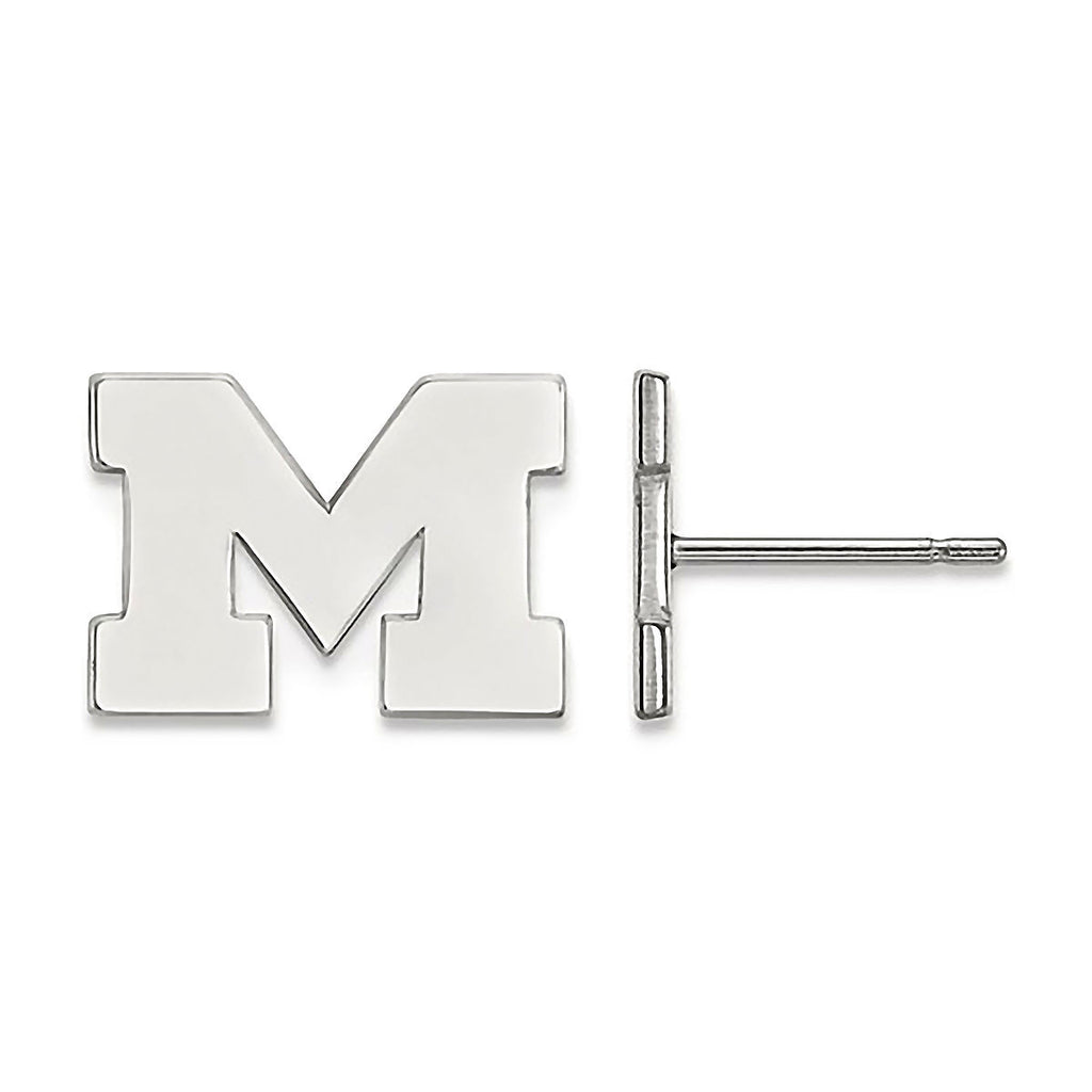 University of Michigan 925 Sterling Silver Post Earrings Officially Licensed - 1000Jewels.com