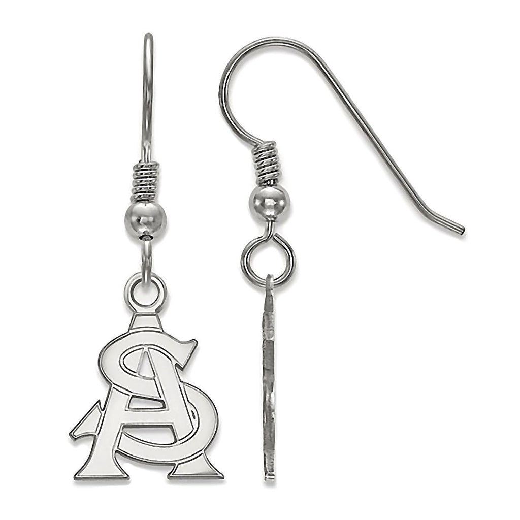 Arizona State University Sterling Silver ASU Dangle Earrings Officially Licensed - 1000Jewels.com