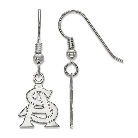 Arizona State University Sterling Silver ASU Dangle Earrings Officially Licensed - 1000Jewels.com