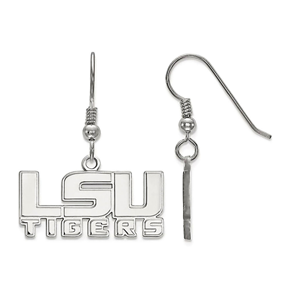 Louisiana State University 925 Silver Dangle Earrings Officially Licensed - 1000Jewels.com