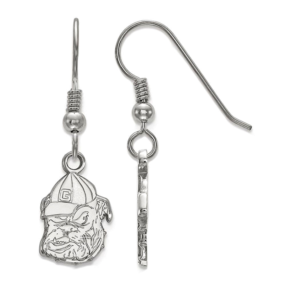 University of Georgia 925 Silver Bulldogs Dangle Earrings Officially Licensed - 1000Jewels.com