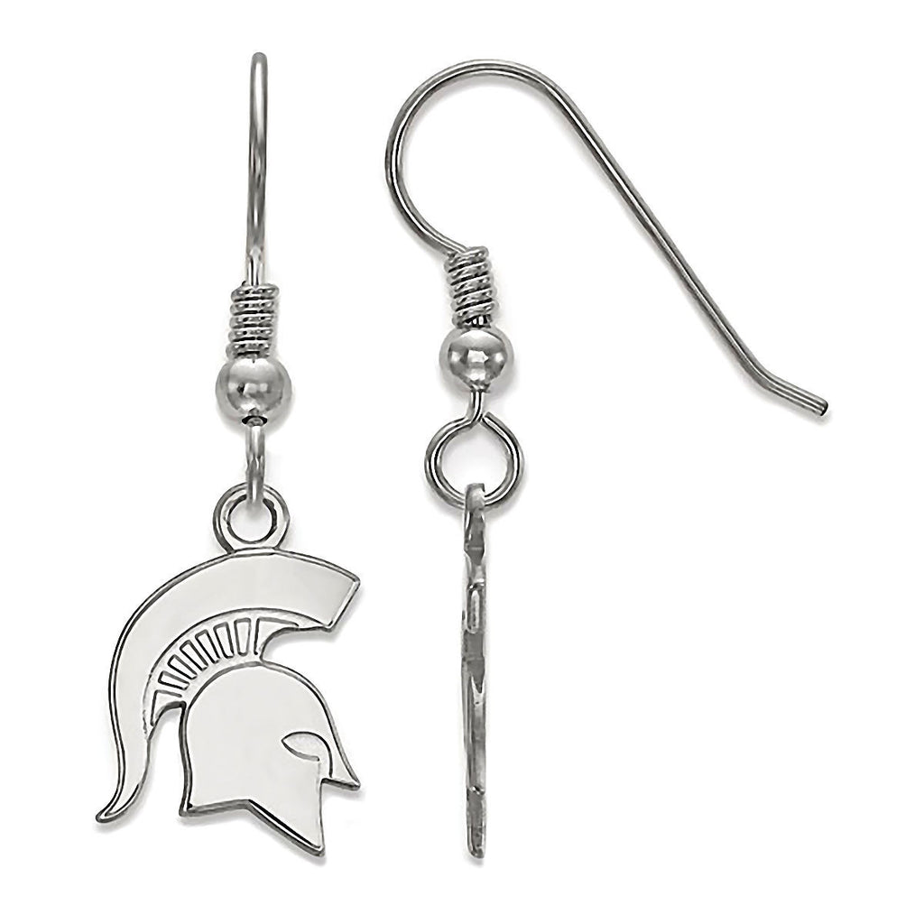 Michigan State University Sterling Silver Dangle Earrings Officially Licensed - 1000Jewels.com