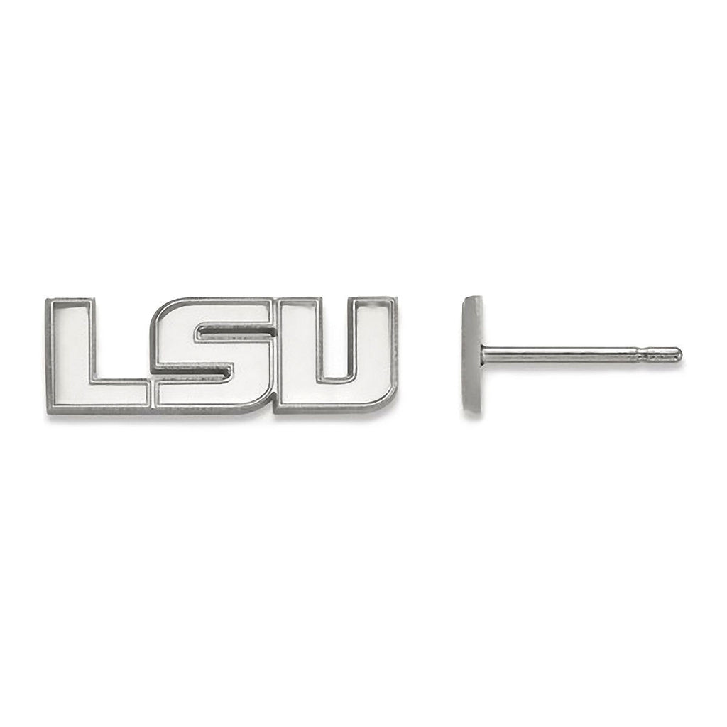 Louisiana State University Silver LSU Post Stud Earrings Officially Licensed - 1000Jewels.com