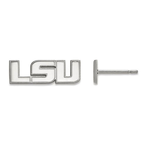 Louisiana State University Silver LSU Post Stud Earrings Officially Licensed - 1000Jewels.com