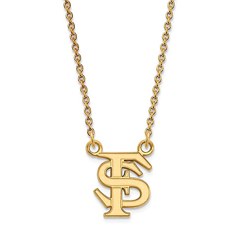 Florida State University 14K Yellow Gold Necklace Officially Licensed - 1000Jewels.com