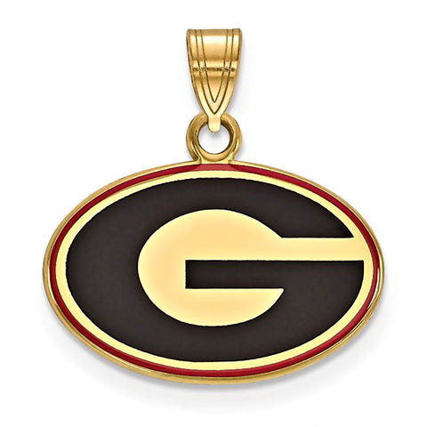 University of Georgia Gold Plated Silver Enamel Pendant Officially Licensed - 1000Jewels.com