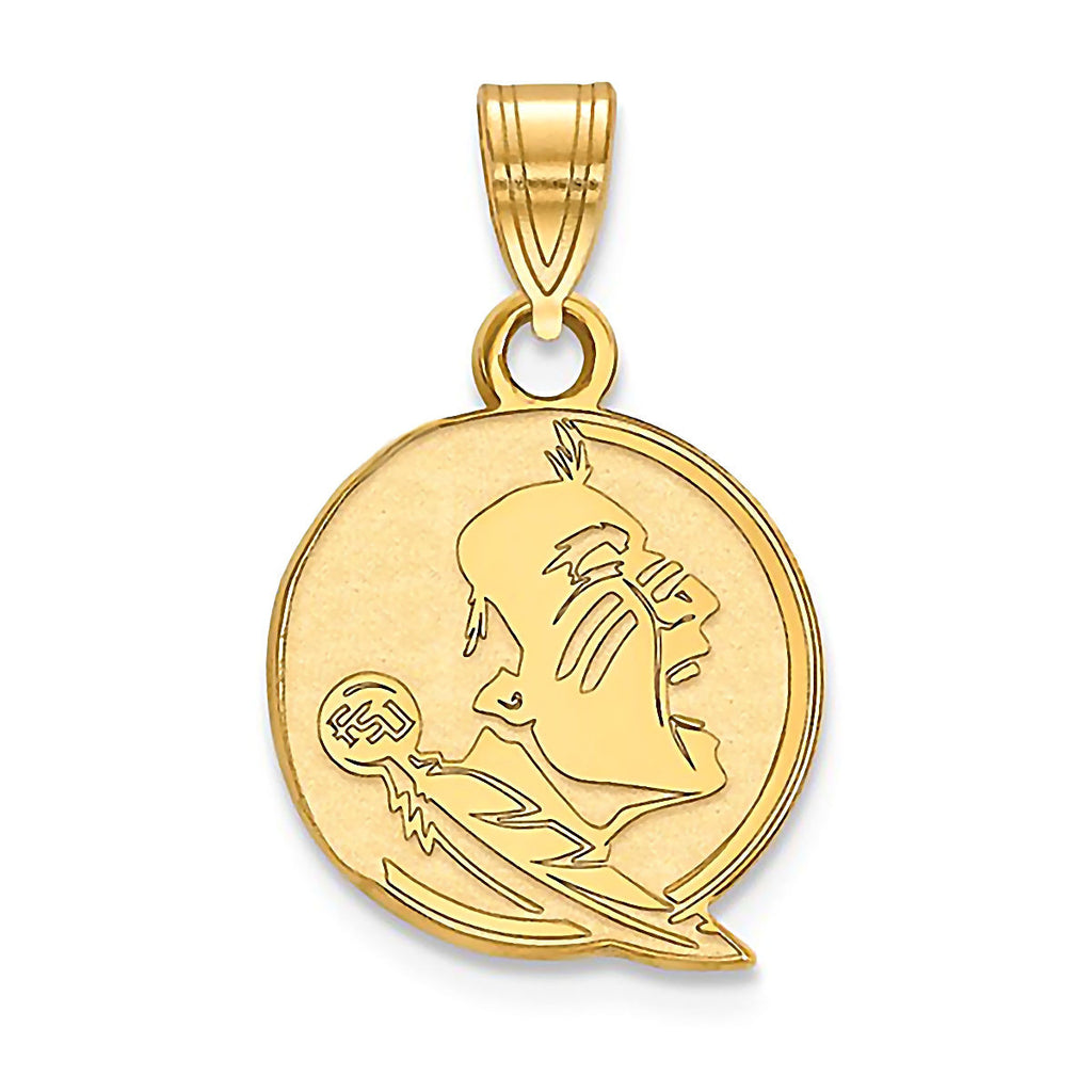 Florida State University 14K Yellow Gold Seminoles Pendant Officially Licensed - 1000Jewels.com