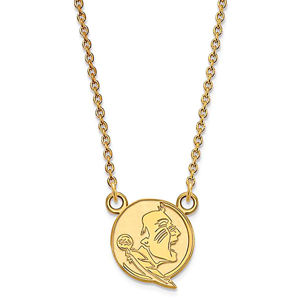 Florida State University 14K Yellow Gold Seminoles Necklace Officially Licensed - 1000Jewels.com