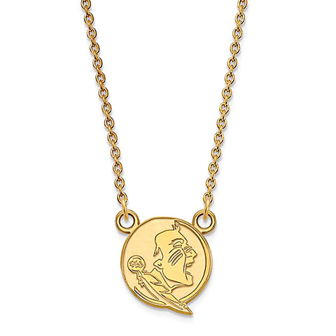 Florida State University 10K Yellow Gold Seminoles Necklace Officially Licensed - 1000Jewels.com