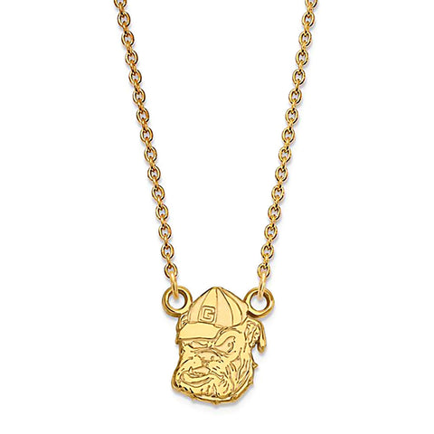 University of Georgia Gold Plated Silver Bulldogs Necklace Officially Licensed - 1000Jewels.com