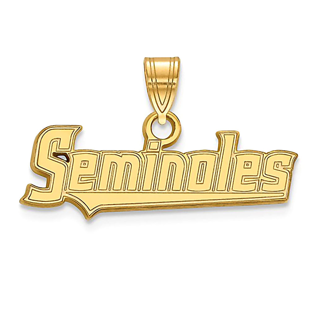Florida State University 14K Yellow Gold Seminoles Pendant Officially Licensed - 1000Jewels.com
