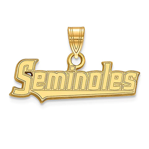 Florida State University 14K Yellow Gold Seminoles Pendant Officially Licensed - 1000Jewels.com