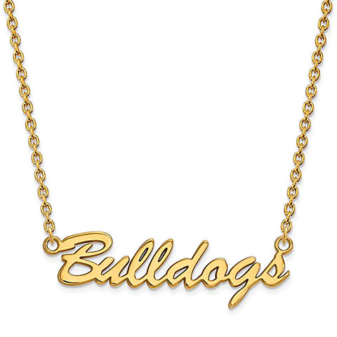 University of Georgia Gold Plated Silver Bulldogs Necklace Officially Licensed - 1000Jewels.com