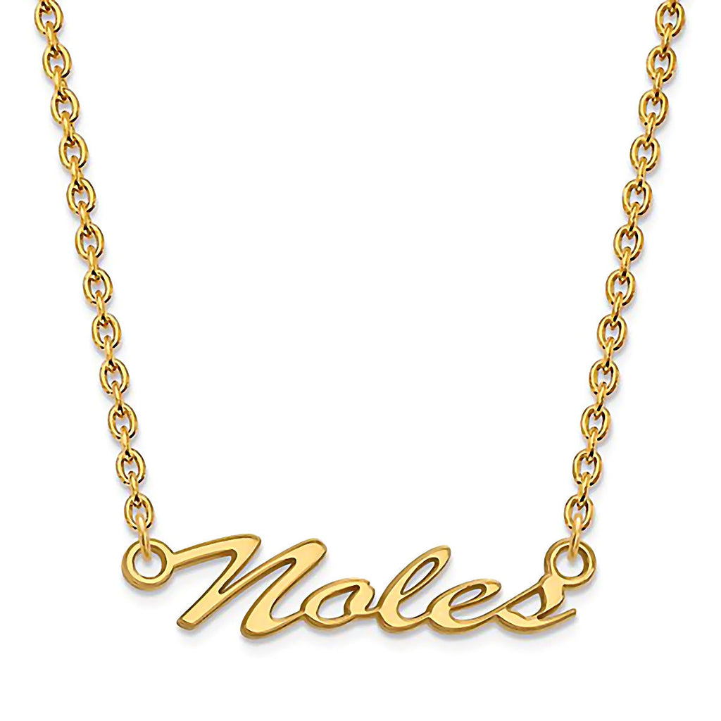 Florida State University Gold Plated Silver Noles Necklace Officially Licensed - 1000Jewels.com