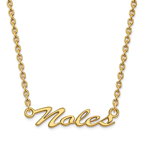 Florida State University Gold Plated Silver Noles Necklace Officially Licensed - 1000Jewels.com