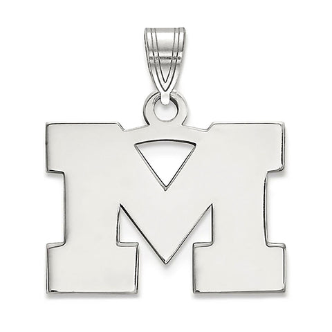 University of Michigan Sterling Silver Wolverines Pendant Officially Licensed - 1000Jewels.com