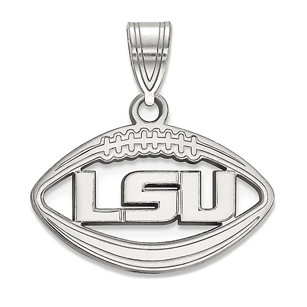 Louisiana State University 925 Silver Football Pendant Officially Licensed - 1000Jewels.com
