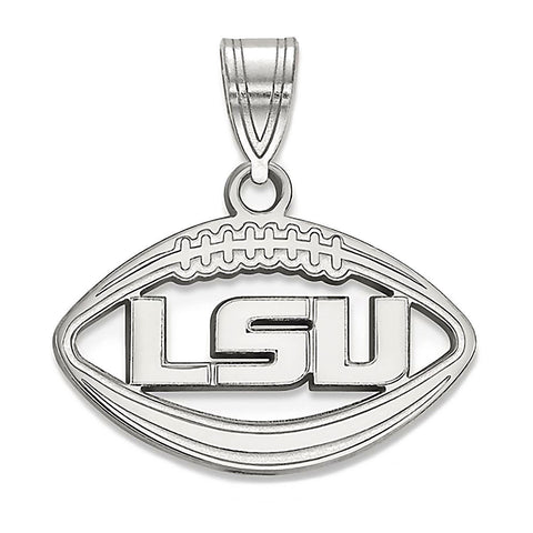 Louisiana State University 925 Silver Football Pendant Officially Licensed - 1000Jewels.com